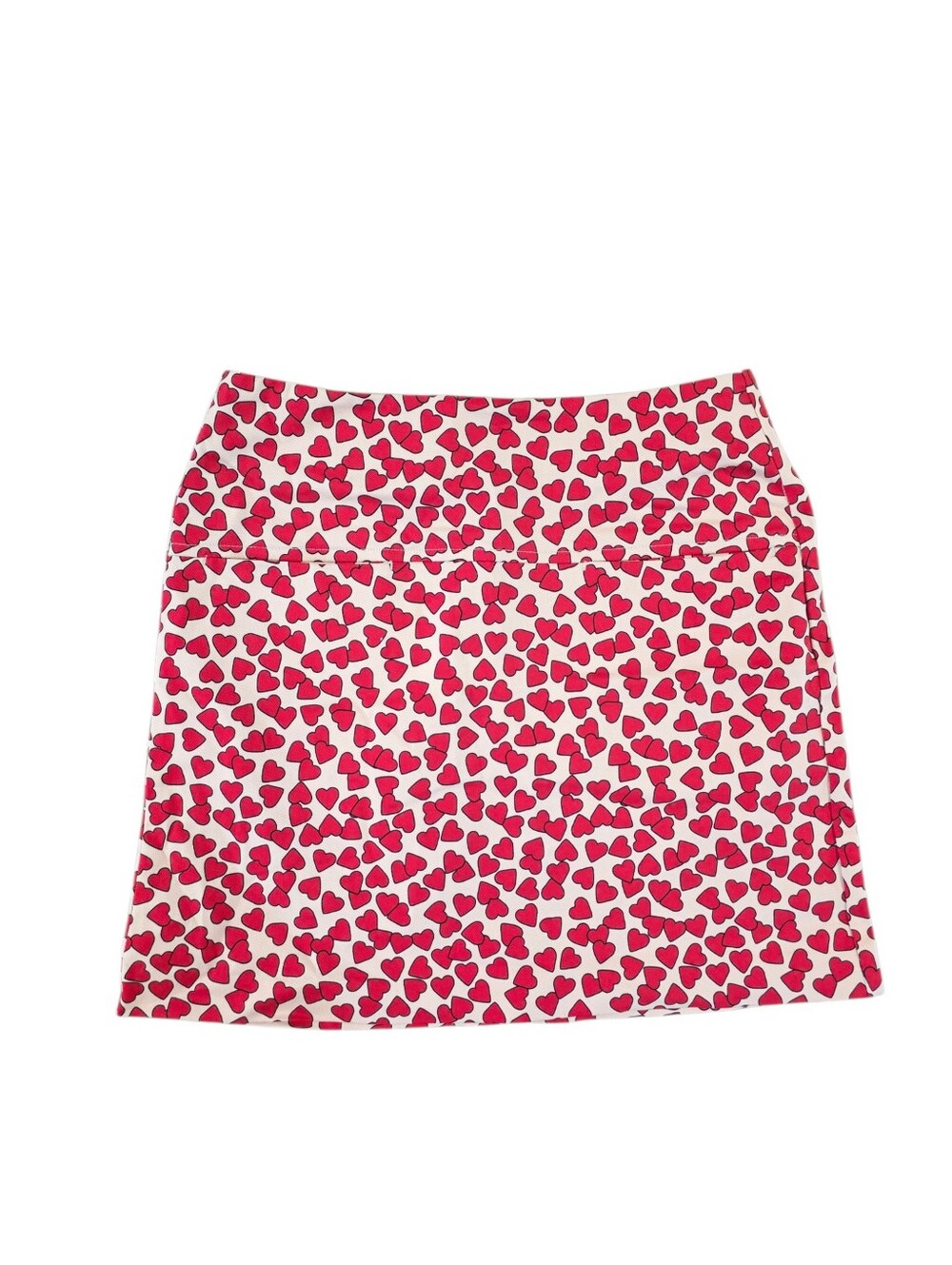 H&M Size 4 Heart Print Mini Skirt Pink Red Valentine's A-Line